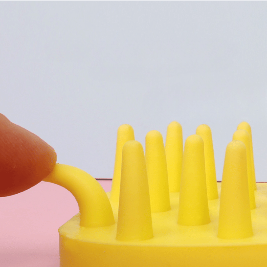 SlopPup Cat Rubber Brush Cat Bath &amp; Massage Brush Gently Removes Loose, Shed Fur | For Dandruff Cats