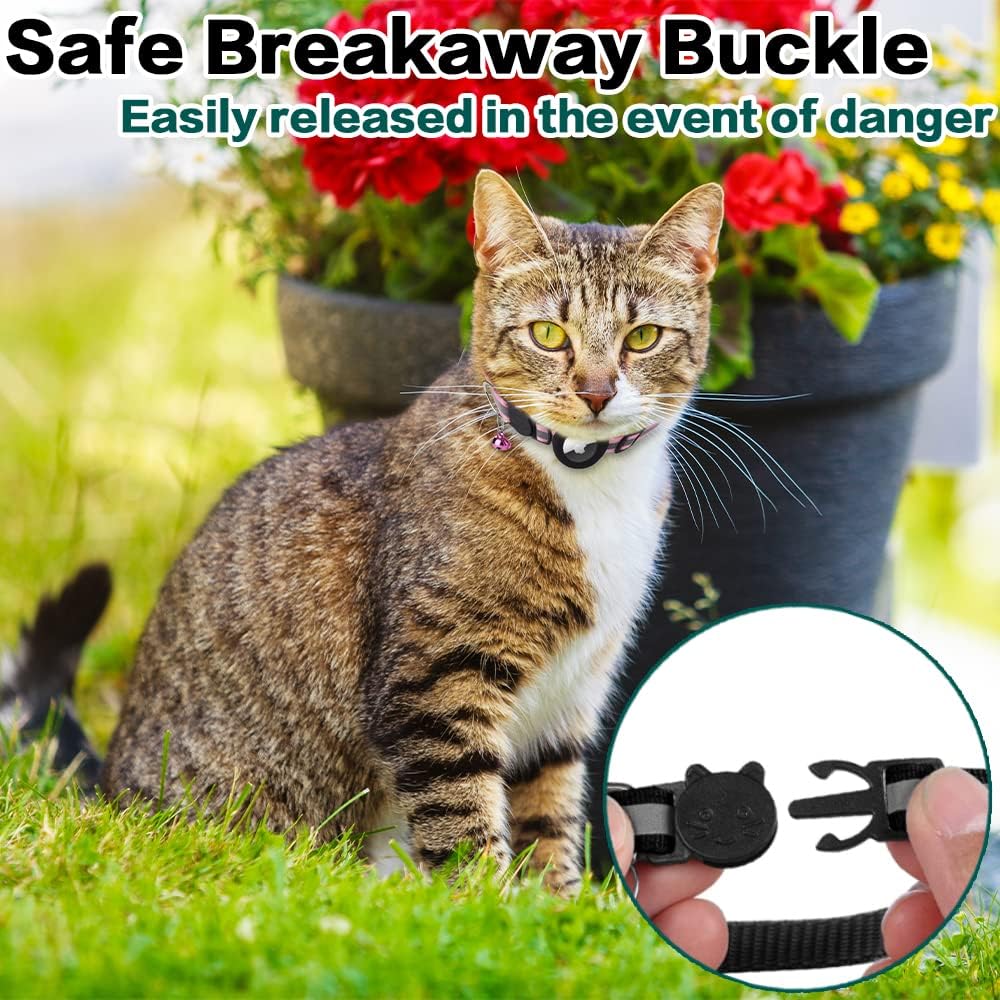 AirTag Cat Collar with Breakaway Safety - Reflective Tracking Collar