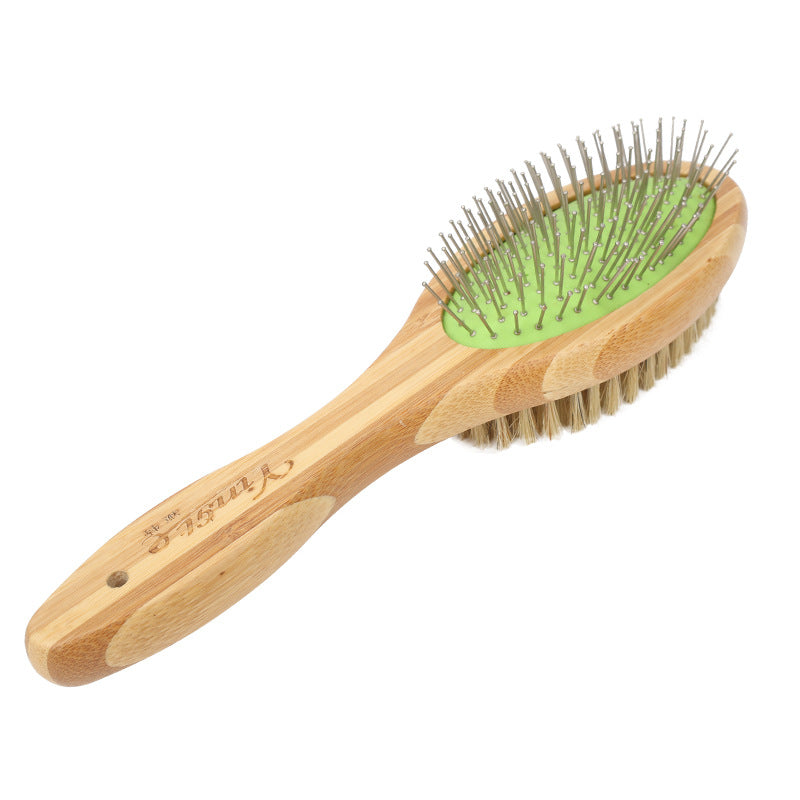 Histotree Cat Pin Brush 2-In-1 Double Sided Pin & Bristle Brush For Cats | Long-Haired Cats Daily Use