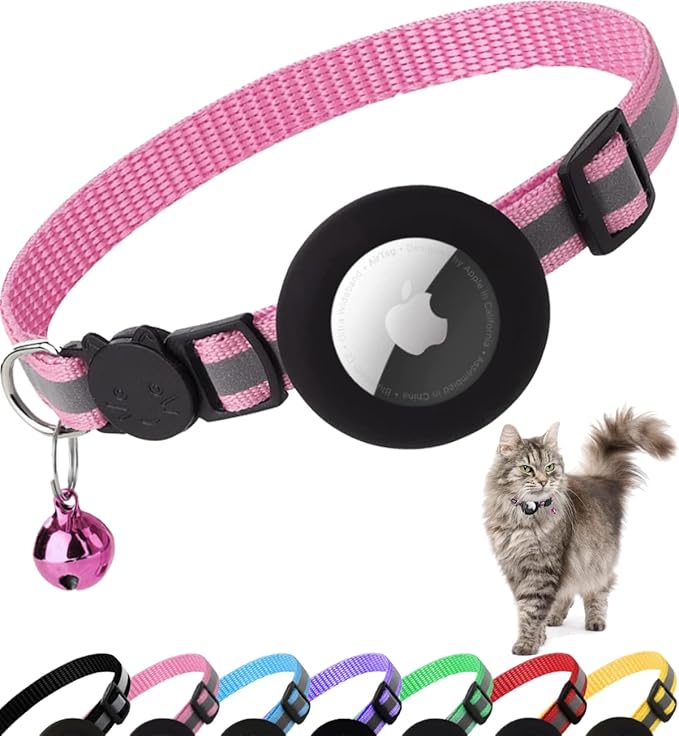 AirTag Cat Collar with Breakaway Safety - Reflective Tracking Collar