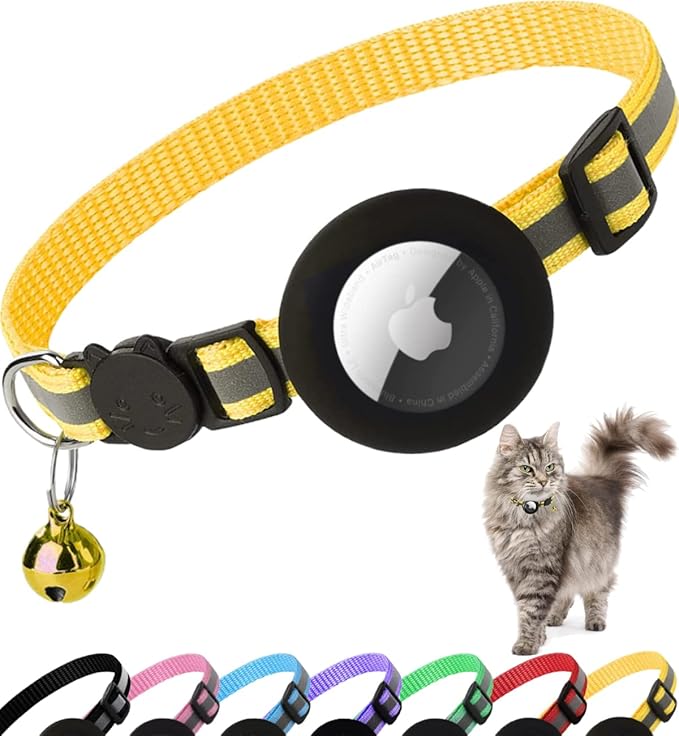 AirTag Cat Collar with Breakaway Safety - Reflective Tracking Collar
